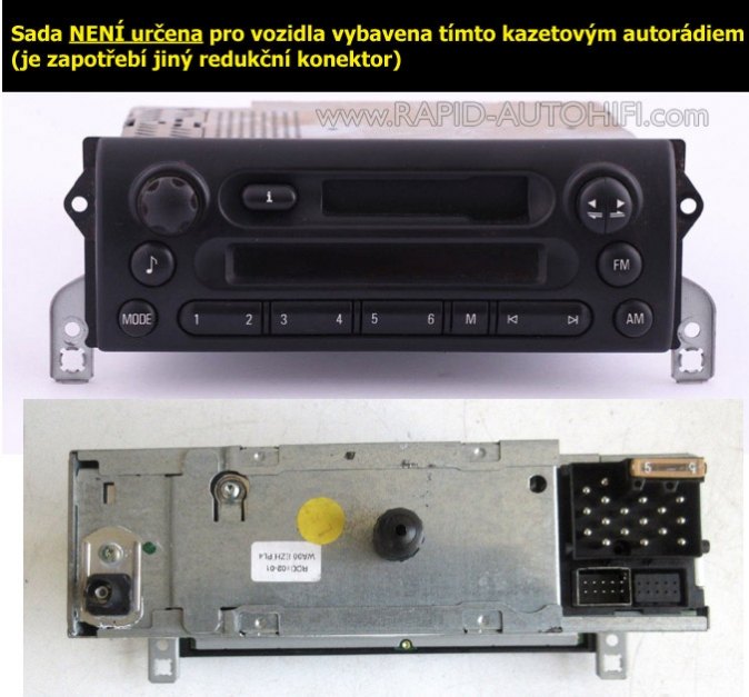 Autorádio MINI COOPER R50 R52 R53 JVC KD-X282BT Bluetooth s instalační sadou