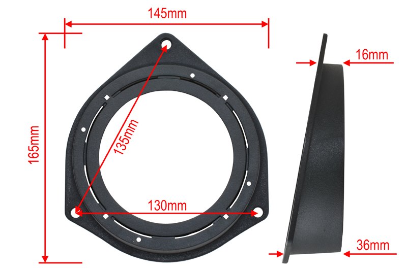Redukce pod reproduktory do Fiat Grande Punto Opel Corsa Astra 10 cm