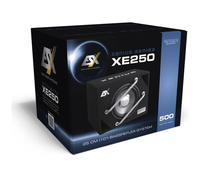 SET Subwoofer ESX XE250 + zesilovač SE260 + kabelová sada RX10KIT