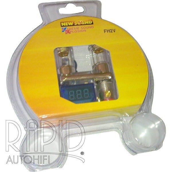 Pojistkové pouzdro New Sound FH2V s digitálním voltmetrem