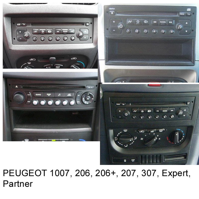 Vidličky pro autorádio Peugeot 1007 206 206+ 207 307 308 Expert Partner