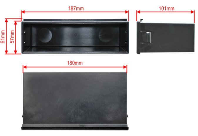 1DIN CASE B01 univerzální 1DIN Přihrádka pod autorádio