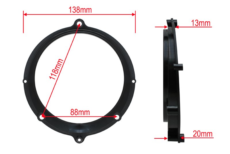 Redukce pod reproduktory do Audi A4 a A4 Avant do 2001 13 cm