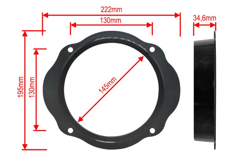 Redukce pod reproduktory do FORD Focus Kuga C-Max Fiesta 16.5 cm