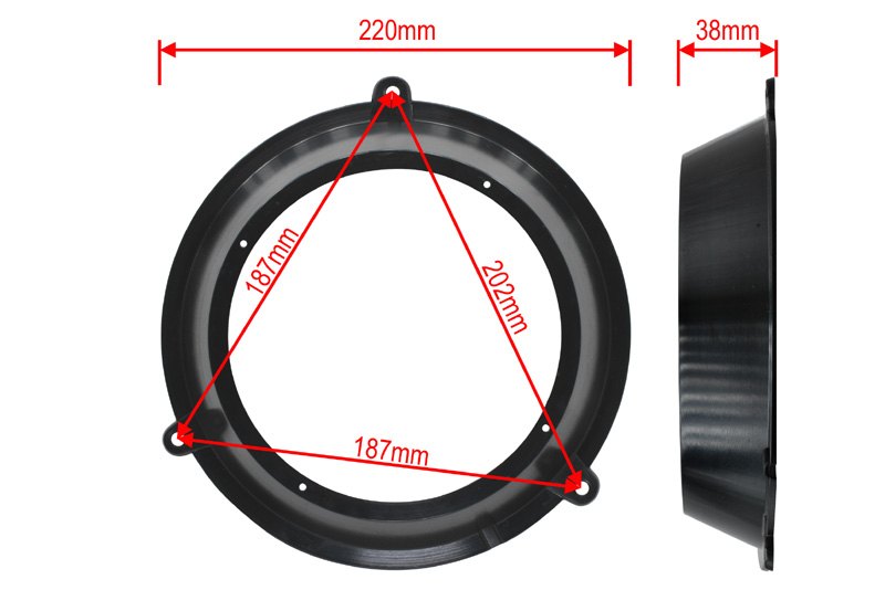 Redukce pod reproduktory do FIAT Panda 2003-2012 16.5 cm přední