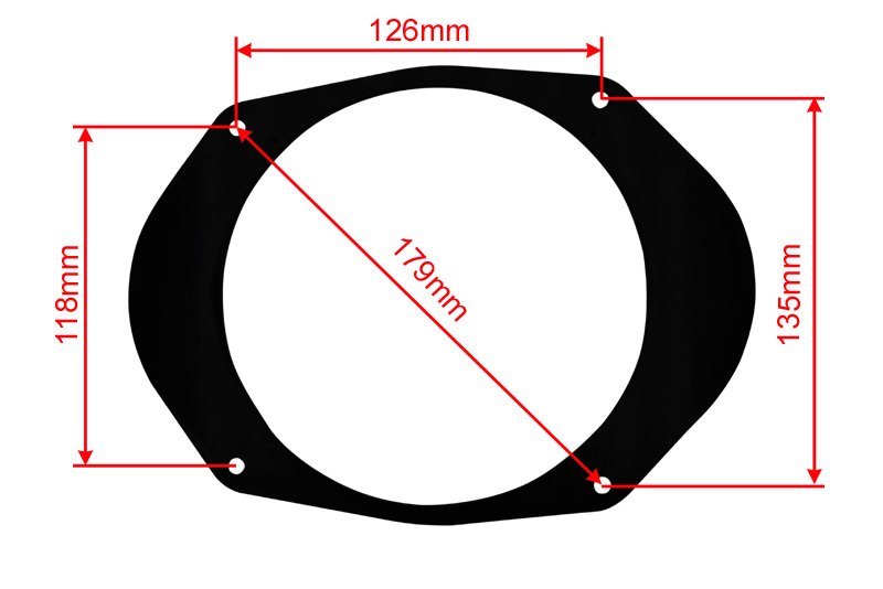 Redukce pod reproduktory do FORD Focus Mondeo Ka Transit Puma MAZDA 16.5 cm