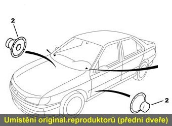 Reproduktory PEUGEOT 406 1995-1999 Renegade RX62 Přední + RX693 Zadní s redukcemi