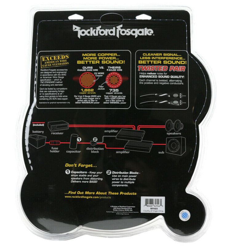 Kabelová sada Rockford Fosgate RFK8X 