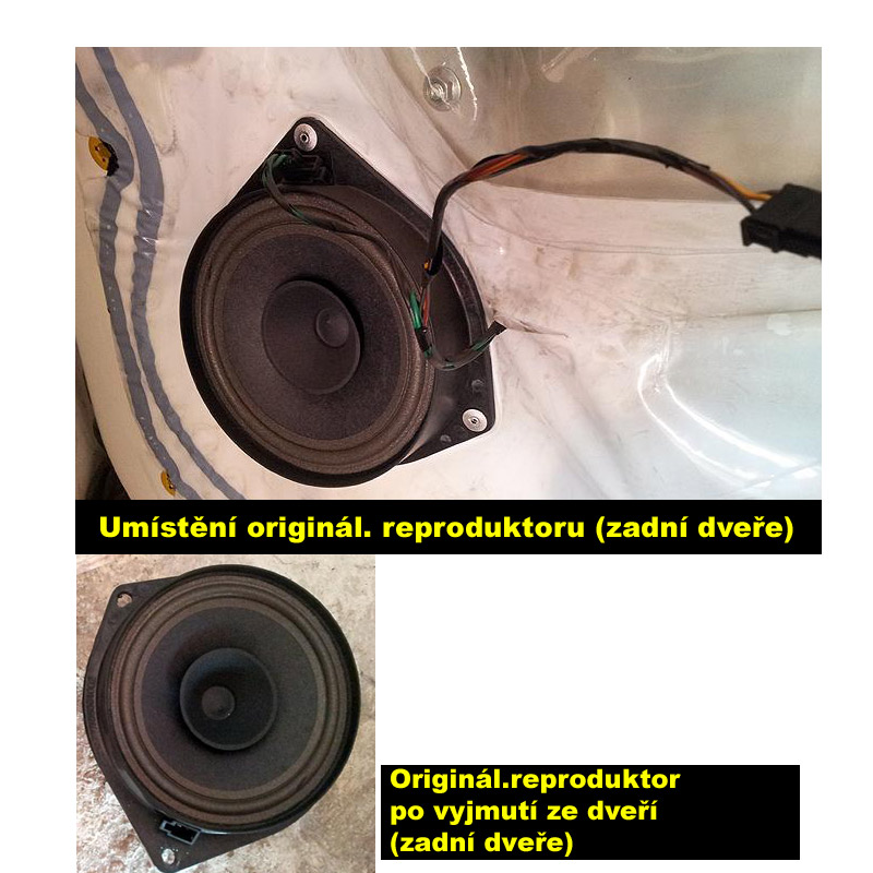 Reproduktory FIAT Grande Punto Rockford Fosgate P142C Zadní sada s redukcemi