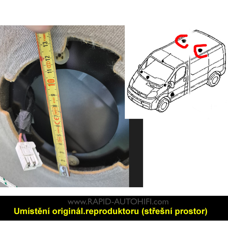 Reproduktory NISSAN Primastar OPEL Vivaro RENAULT Trafic Passenger Van 2001-2014 Renegade RX42 Zadní