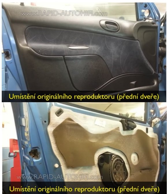 Reproduktory PEUGEOT 206 Crunch DSX62 Přední s redukcemi