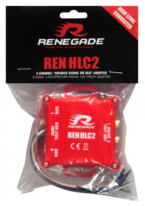 RENEGADE REN HLC2 Vysokoúrovňový měnič signálu NF na 2 RCA se spínáním