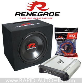 SET Subwoofer RENEGADE RXV1200 + Zesilovač ESX SE260 + Sada RX10KIT
