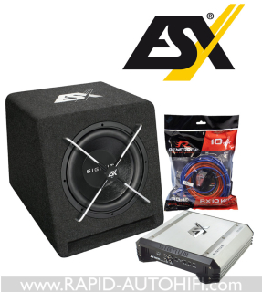 SET Subwoofer ESX SE250 + zesilovač SE260 + kabelová sada RX10KIT