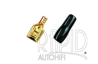 Reproduktorový konektor Faston měděný do 6.0 qmm rozteč 6.3 mm Minus